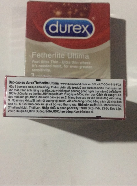 Mua 5 bcs Durex Fetherlite Ultima (3bao) tặng 1gel K.Y