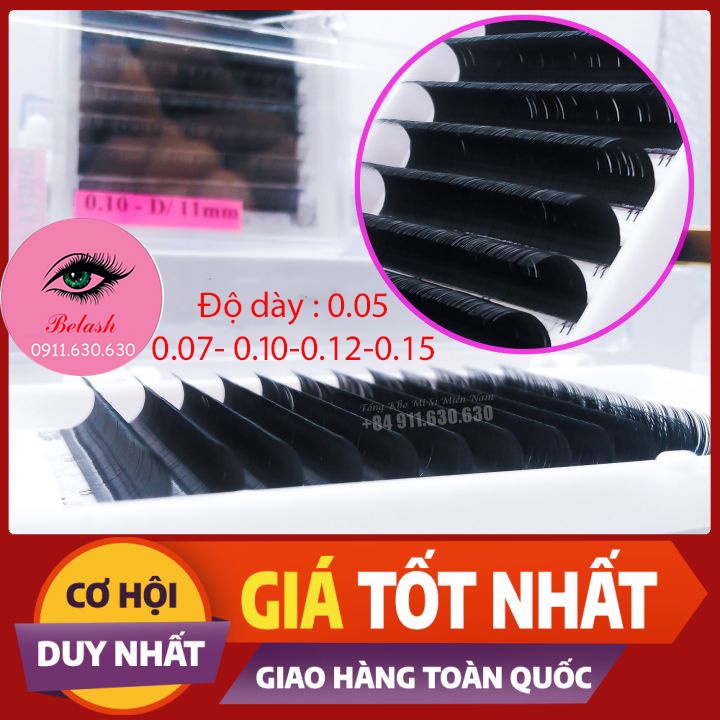 Mi khay độ cong D_dày 0.05- 0.07- 0.10- 0.12- 0.15_Dụng cụ nối mi_Be Lash