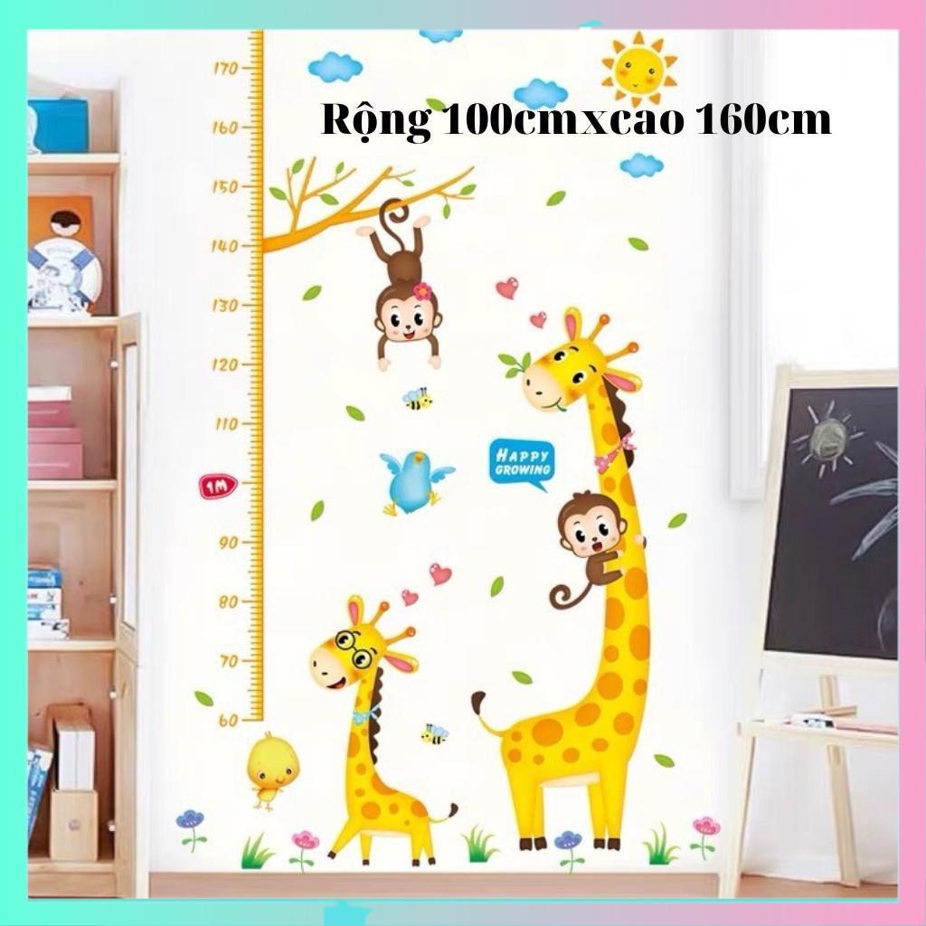 Decal dán tường thước đo chiều cao cho bé, Tranh dán tường cho bé đo chiều cao