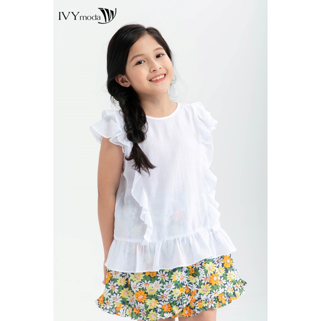 Áo bé gái bèo nhúm bé gái IVY moda MS 16G1272