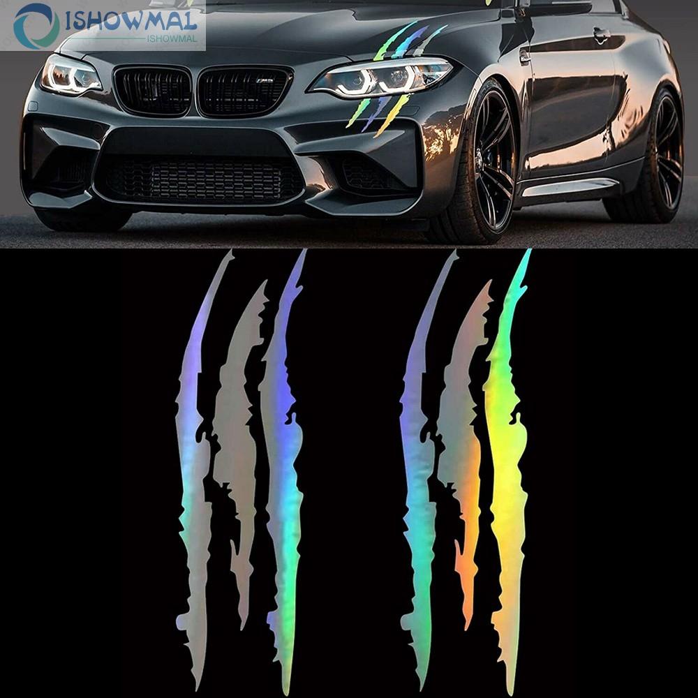 Đề Can Vinyl Dán Đèn Pha Xe Hơi Hình Móng Vuốt Quái Vật Phản Quang