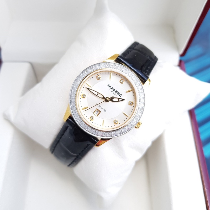 Đồng hồ nữ SUNRISE 2193B A đính hạt, Vành Đá sang trọng quý phái