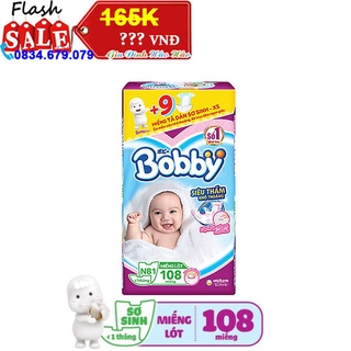 Miếng lót sơ sinh Bobby Newborn 1-108 miếng/ Newborn 1-64 miếng