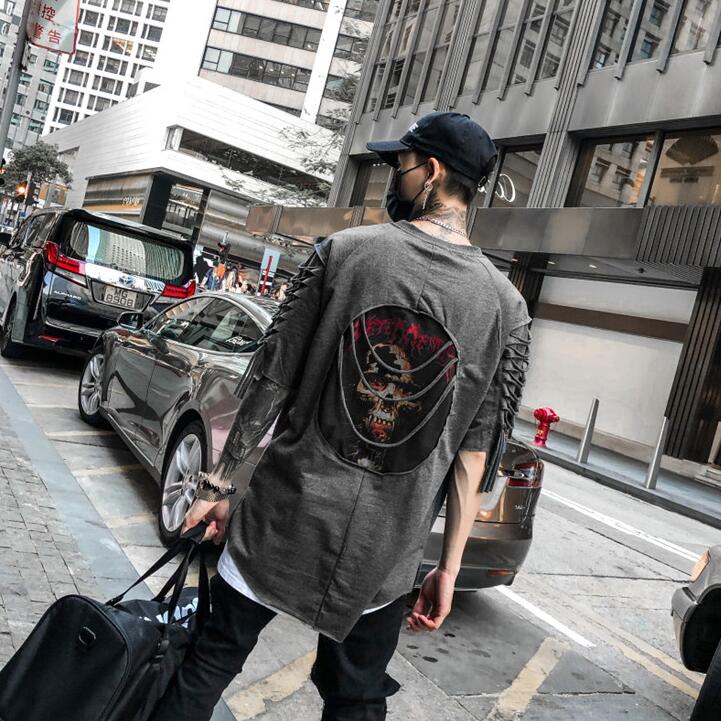 Áo Thun Tay Ngắn Dáng Rộng In Hình Đầu Lâu Phong Cách Âu Mỹ Cá Tính | BigBuy360 - bigbuy360.vn