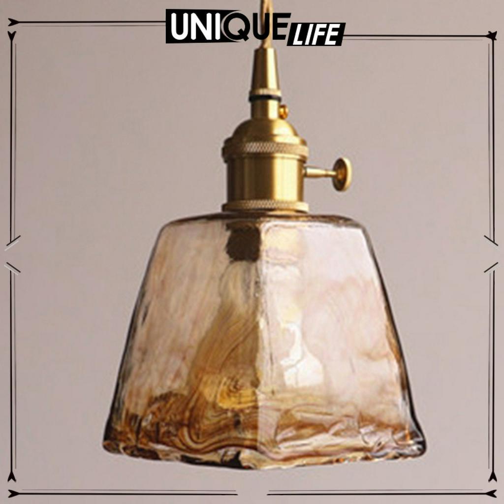 Đèn treo thủy tinh trang trí phong cách vintage cho phòng khách phòng ngủ