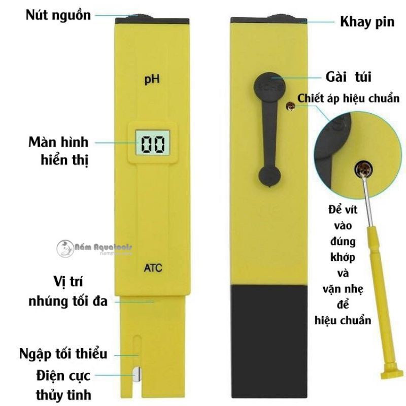 Bút Đo Độ PH Trong Nước (đã hiệu chỉnh), Đo Bể Cá Thủy Sinh, Dung Dịch Thủy Canh, Tặng 2 Gói Bột Hiệu Chỉnh