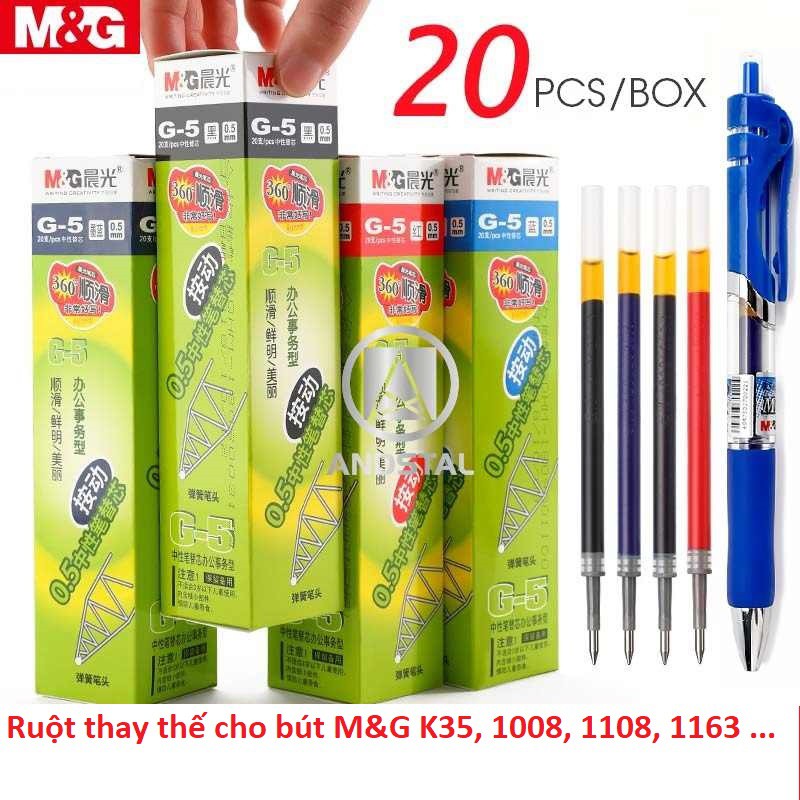 Hộp 20 ruột bút gel MG G5 dùng cho bút K35
