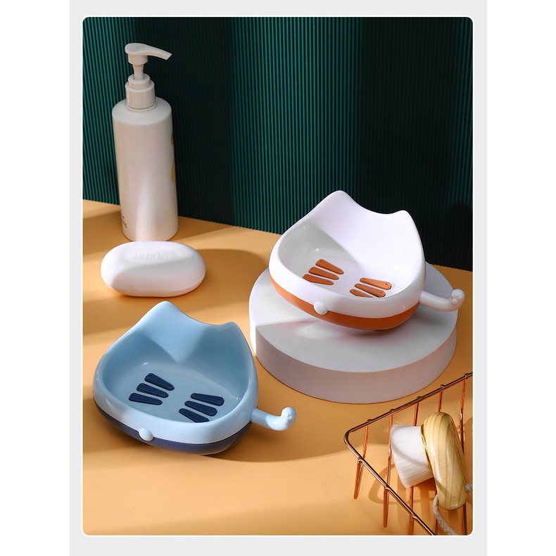 Khay Đựng Xà Phòng Gắn Tường Không Cần Khoan Lỗ Hình Mèo Cute - Dumi Shop