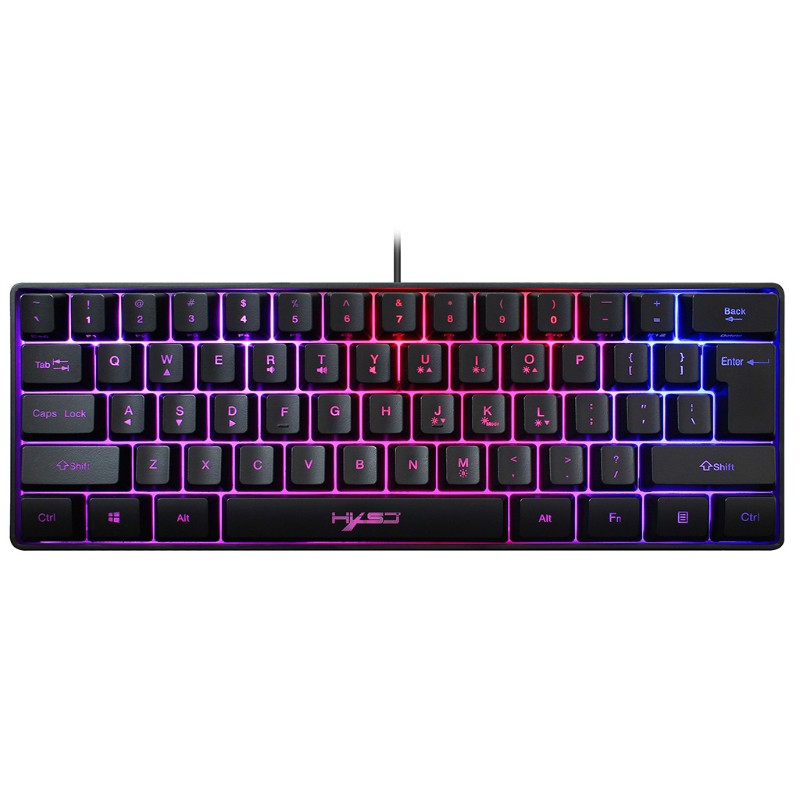 Bàn Phím Chơi Game Quu V700 61 Phím Có Đèn Led Rgb Cho Laptop Pc