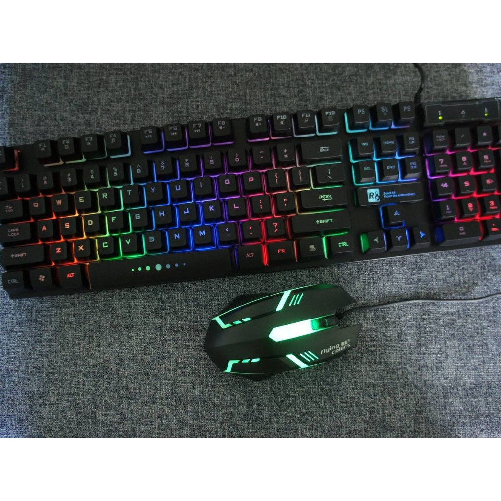 Combo bàn phím giả cơ cao cấp R8 mẫu cải tiến mới nhất+chuột 1602+lót pubg