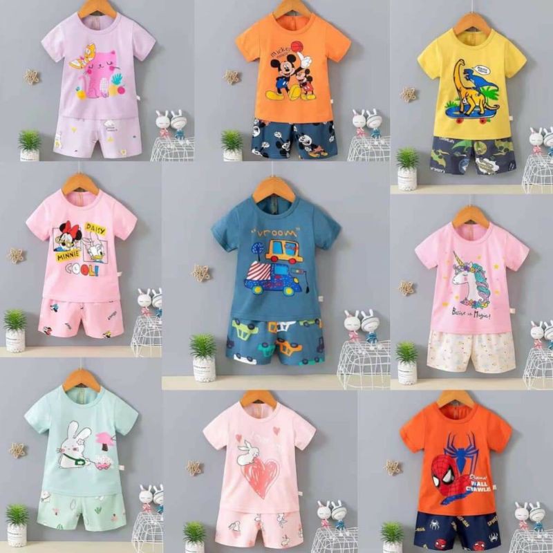 Bộ cotton lạnh xuất Hàn mềm mát cho bé (hàng đẹp)