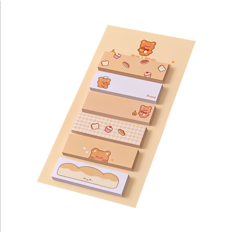 Set giấy nhớ, giấy note hình thú dạng chữ nhật siêu xinh BAG U NOTETHU078