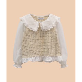 BLEUBIRD Áo tweed phối voan Mariya Top