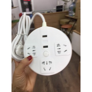 Ổ cắm 3 chân 2 USB đa năng