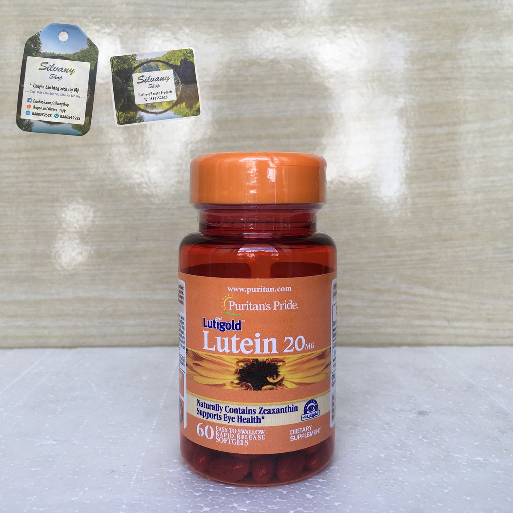 Viên uống Lutein 20mg Puritan's Pride - Bổ Mắt, Tăng Cường Thị Lực