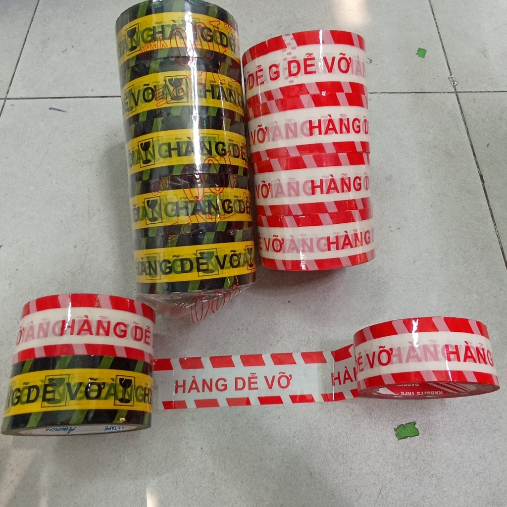Băng keo hàng dễ vỡ 100y thông dụng đóng hàng tiện lợi