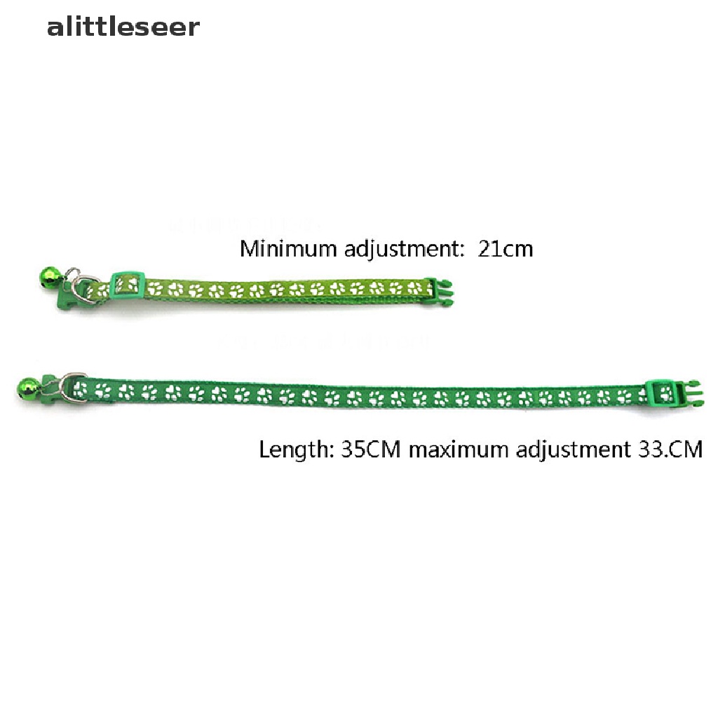 Vòng Cổ Gắn Chuông Điều Chỉnh Được In Họa Tiết Dấu Chân Dễ Thương Cho Thú Cưng