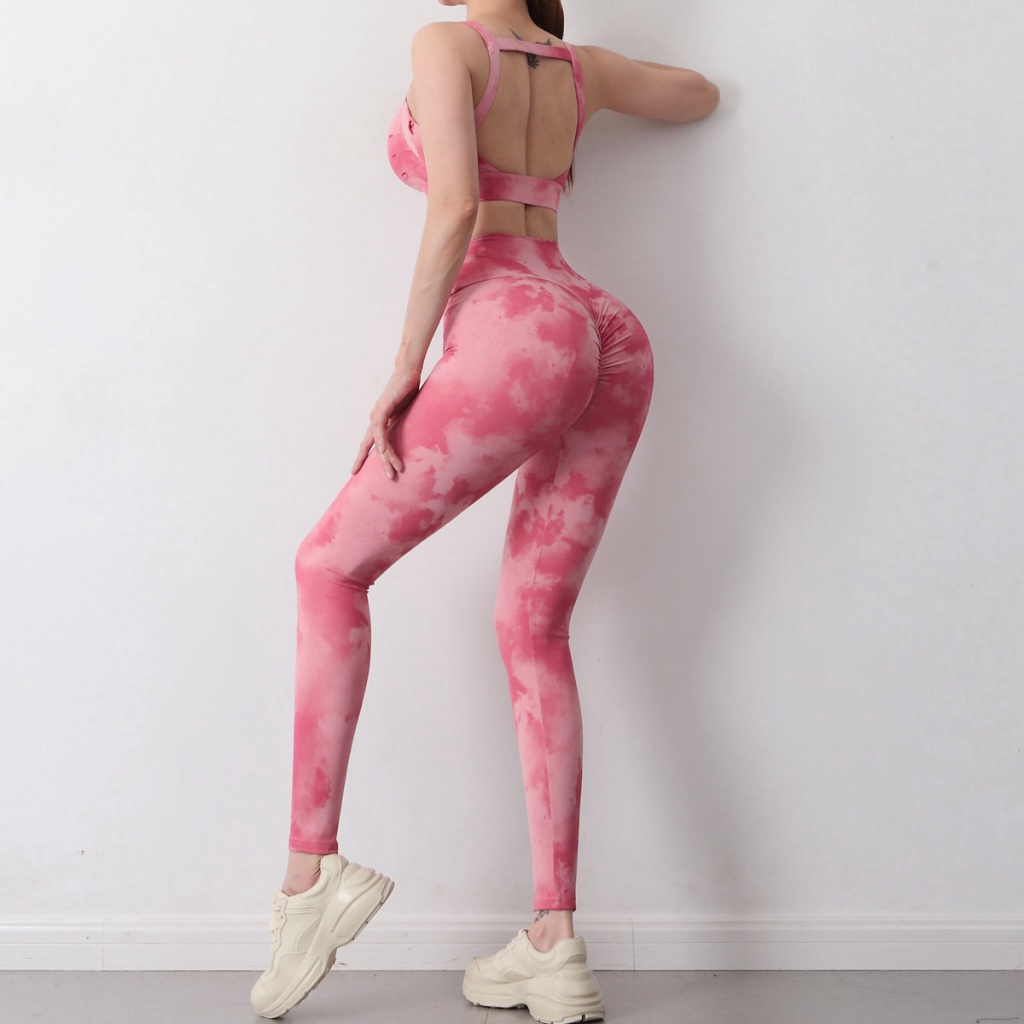 ĐỒ TẬP GYM, YOGA - Quần áo tập gym thương hiệu MITAO cao cấp, Âu Mỹ buộc dây màu hồng đào quần thể dục nâng