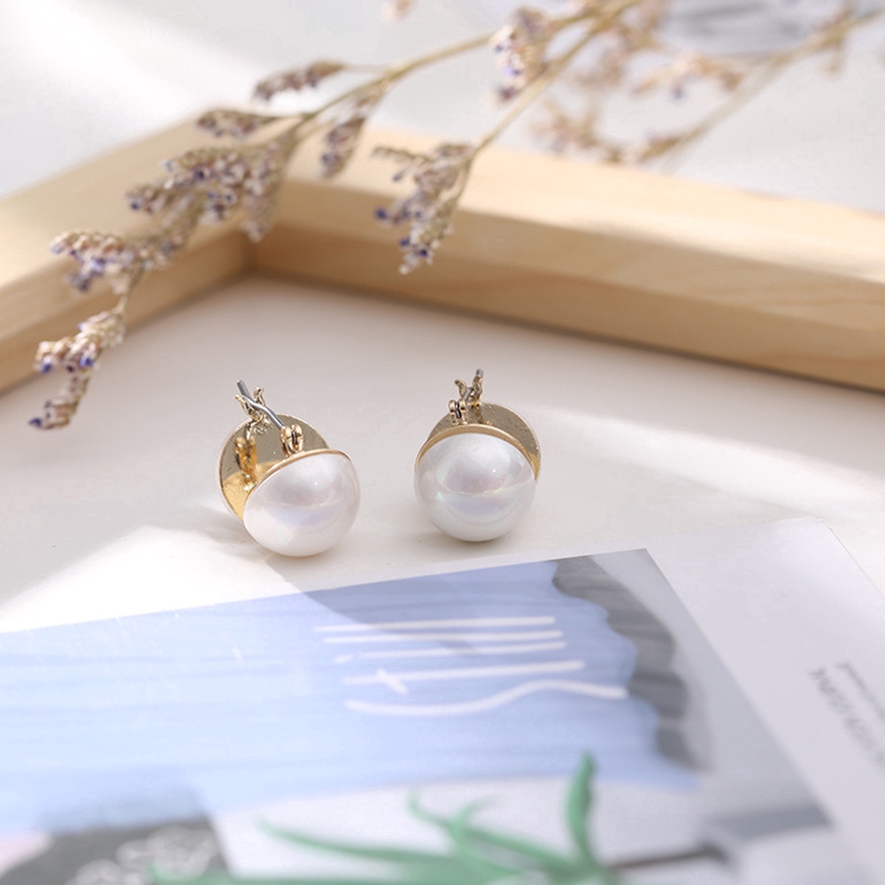 Cod Qipin Khuyên tai đính ngọc trai nhân tạo phong cách Hàn Quốc