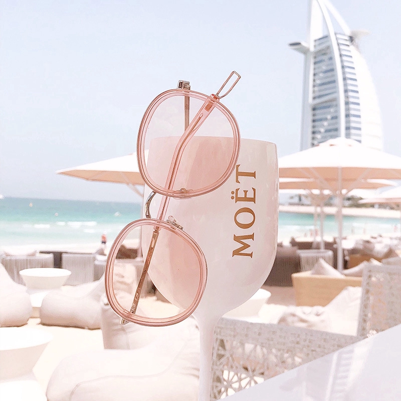 Kính mát Thời trang INS New Street Chụp Big Frame Người yêu và phụ nữ