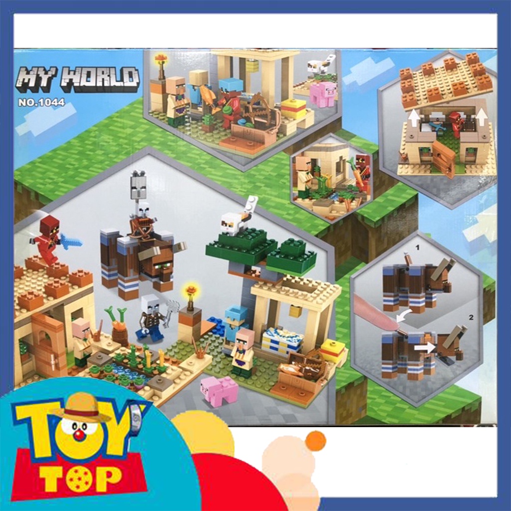 Đồ chơi lắp ráp minecraft làng sa mạc thần bò rừng tấn công xếp hình My World SX 1044 Tank 11477 mô phỏng 21160