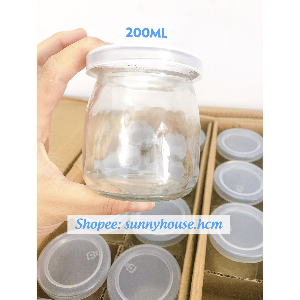 Hũ Thủy Tinh Có Nắp 200ml (Loại Siêu Dày Chất Lượng) Làm Sữa Chua, Váng Sữa, Bánh Flan,... | BigBuy360 - bigbuy360.vn