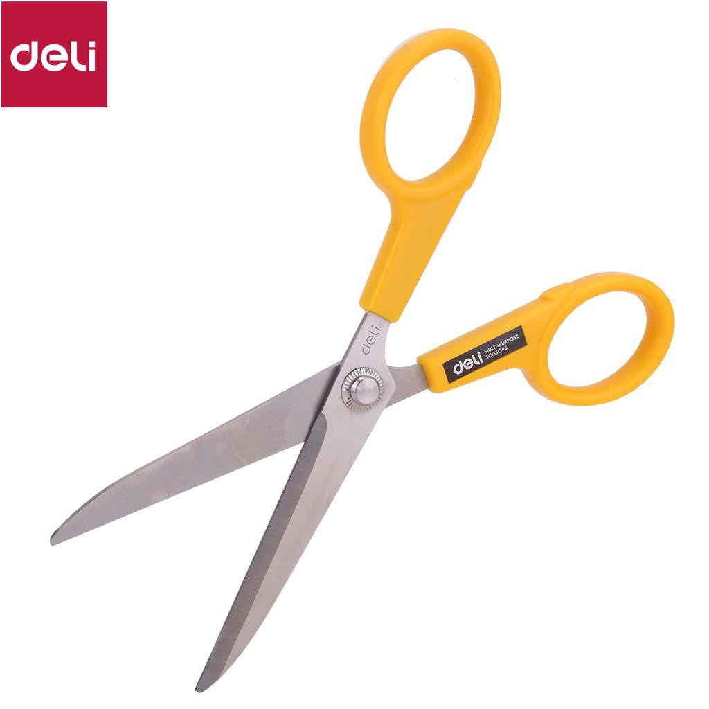 Kéo văn phòng 220mm Deli, Đen/Vàng - 1 chiếc - E6014