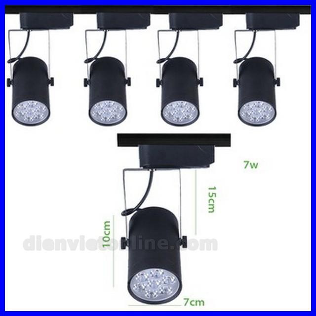 [Combo] 3 đèn pha ray 7W + 1 thanh ray 1M cao cấp ( màu Đen )( Ánh sáng vàng ) - Điện Việt
