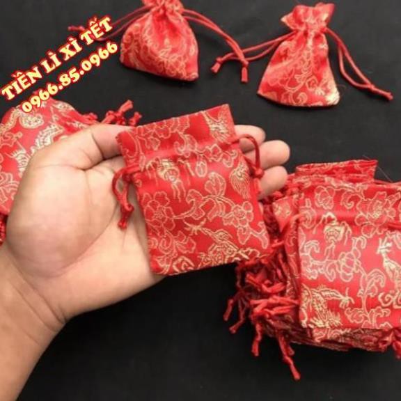 [Combo 2 túi] Túi gấm đỏ Long Phụng sum vầy may mắn , dùng đựng trang sức hoặc bỏ dụng cụ phong thủy