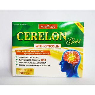HOẠT HUYẾT DƯỠNG NÃO CERELON GOLD - GIÚP TĂNG CƯỜNG TUẦN HOÀN MÁU NÃO - GIẢM TAI BIẾN MẠCH MÁU NÃO, HỘP 100 VIÊN