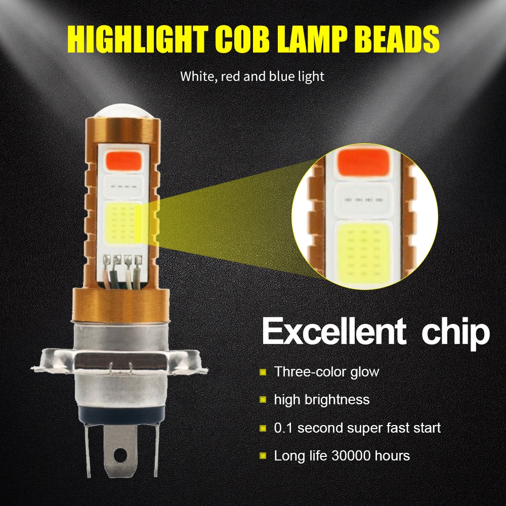 Đèn Pha LED Thẳng DC H6 LED P15D H4 HS1 Cho Xe Máy
