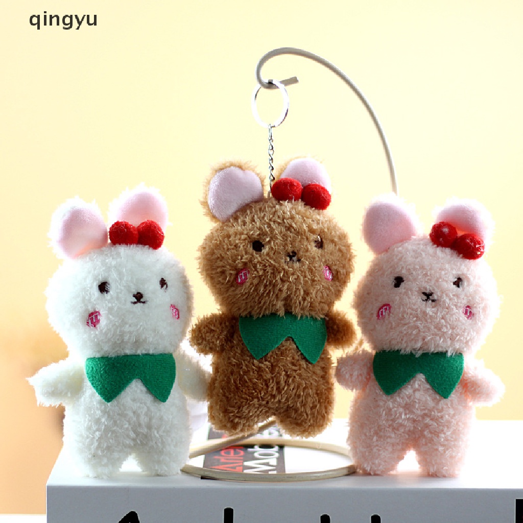 Móc Khóa Hình Gấu / Thỏ Bằng Lông Nhung Dễ Thương Xinh Xắn