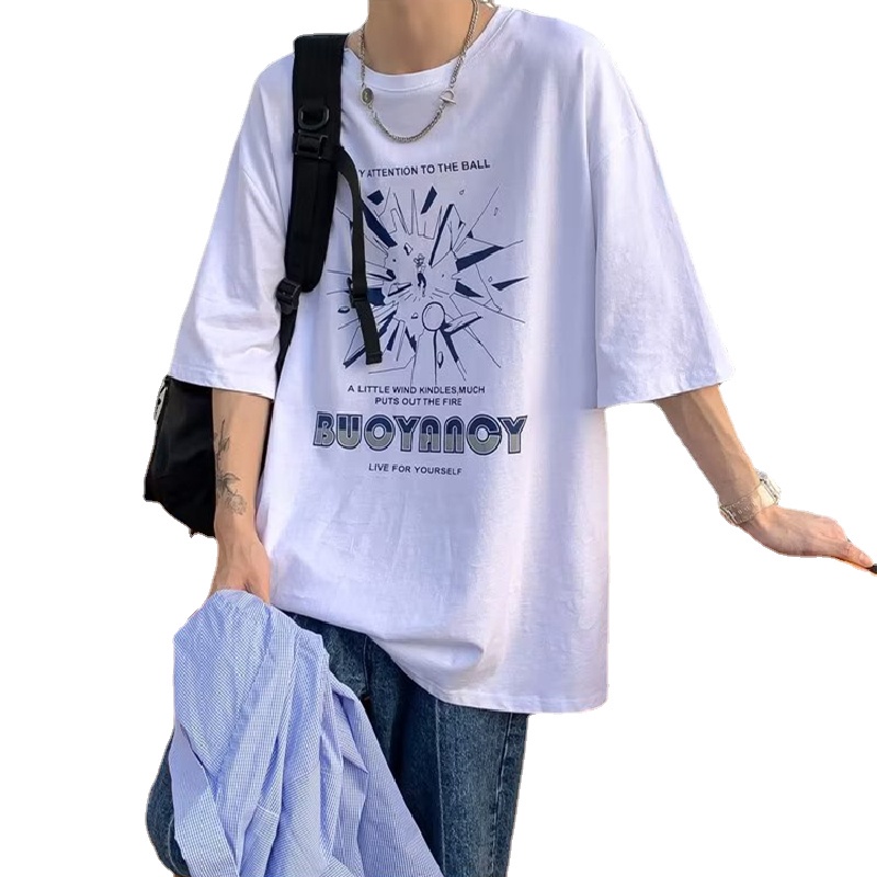 Áo Thun Tay Ngắn Dáng Rộng In Họa Tiết Hoạt Hình Phong Cách Hip Hop Thời Trang Mùa Hè Cho Nam Và Nữ size M-8XL