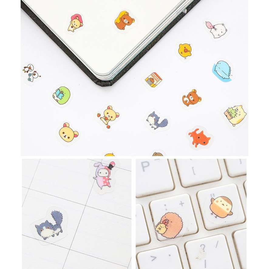 Gói 80 sticker động vật nhí cực đáng yêu chống thấm chống nước