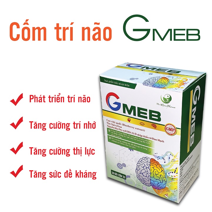 GMEB - Hỗ Trợ Phát Triển Trí Não, Tăng Cường Thị Lực Cho Trẻ Combo 2 Hộp Tặng 1 