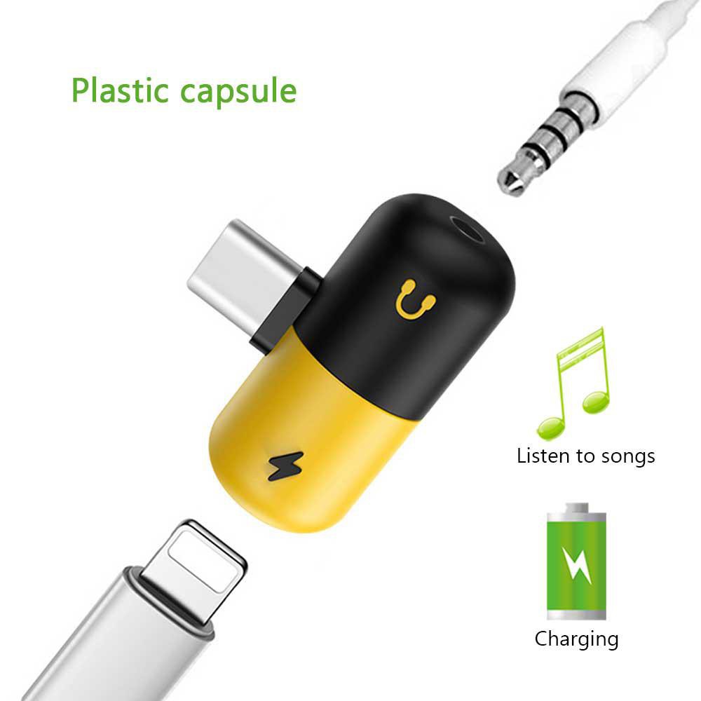 2-IN-1 Type C to 3.5mm Headphone Jack Charger Music Adapter Converter