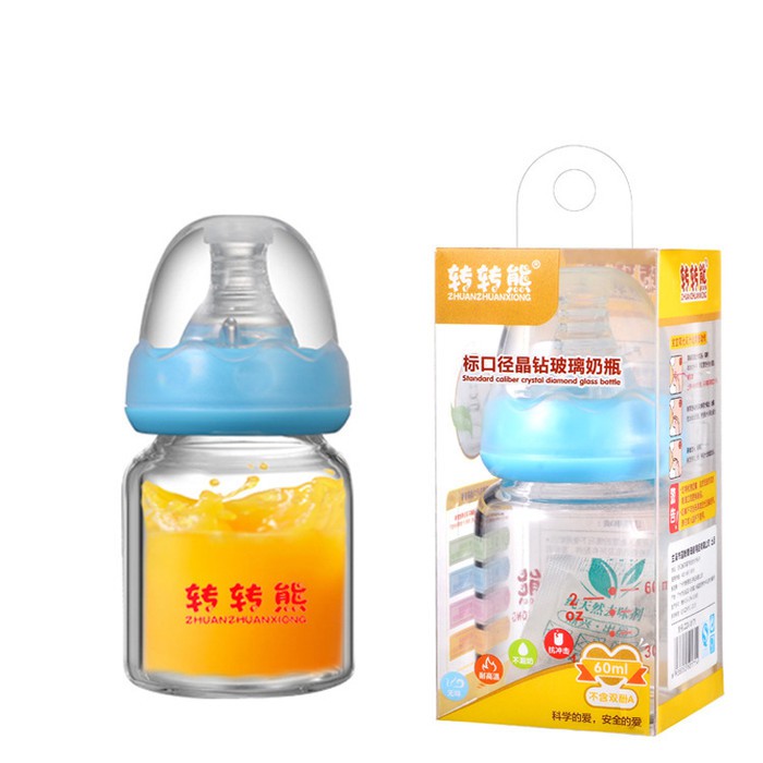 Mới Bình Nước Thủy Tinh Dung Tích 60ml Tiện Dụng Cho Bé