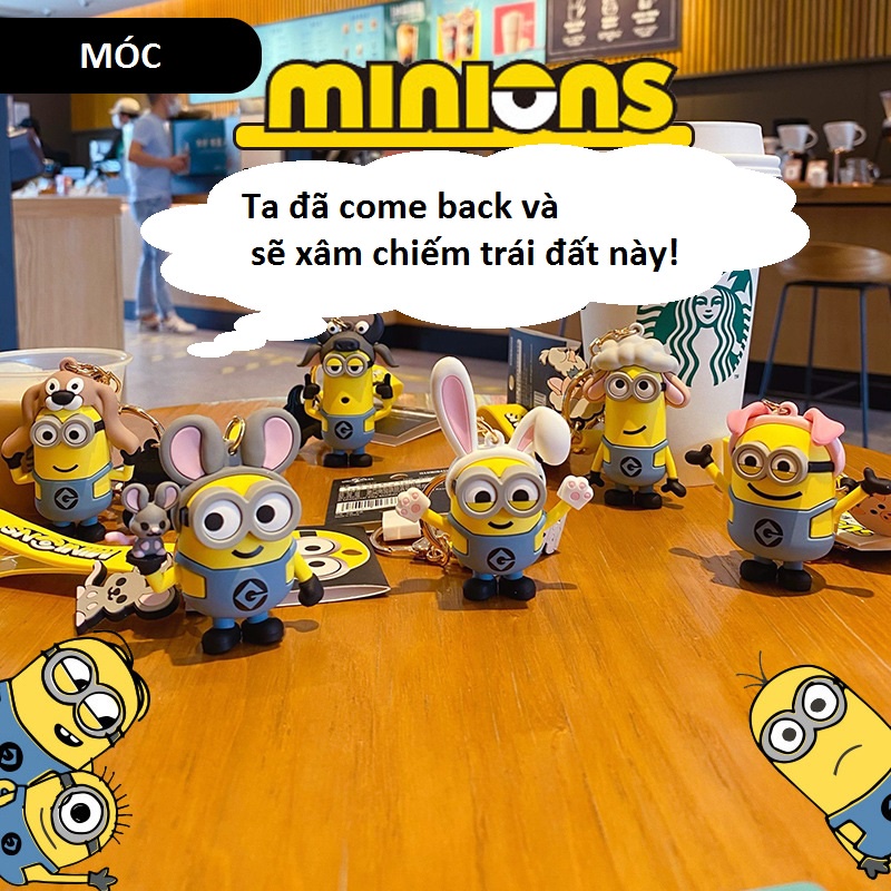 HÀNG CÓ SẴN - Móc khóa CAO CẤP MINIONS MINION cosplay các con vật đáng yêu
