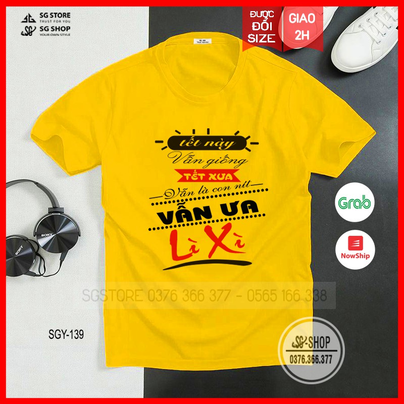 Áo thun Tết Lì Xì - Màu vàng - Thun cotton dày dặn - Unisex (SGY139VD) | SGSTORE1 Áo thun giá sỉ