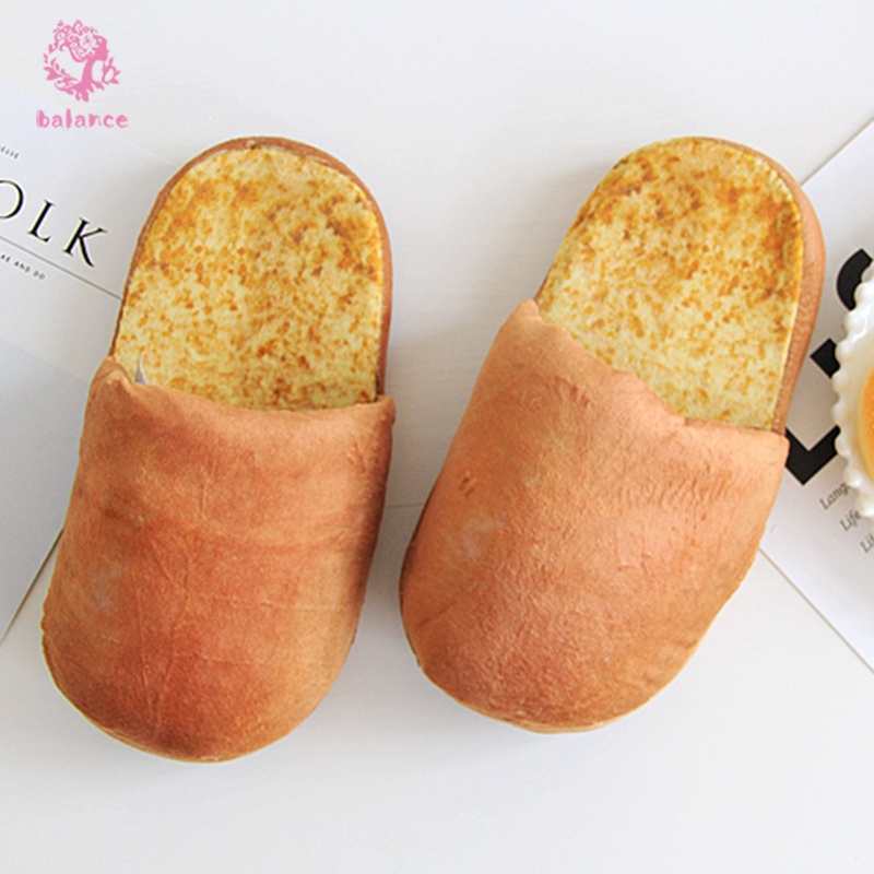 Dép Bông Đi Trong Nhà Đế Mềm Chống Trượt Hình Bánh Mì Xinh Xắn