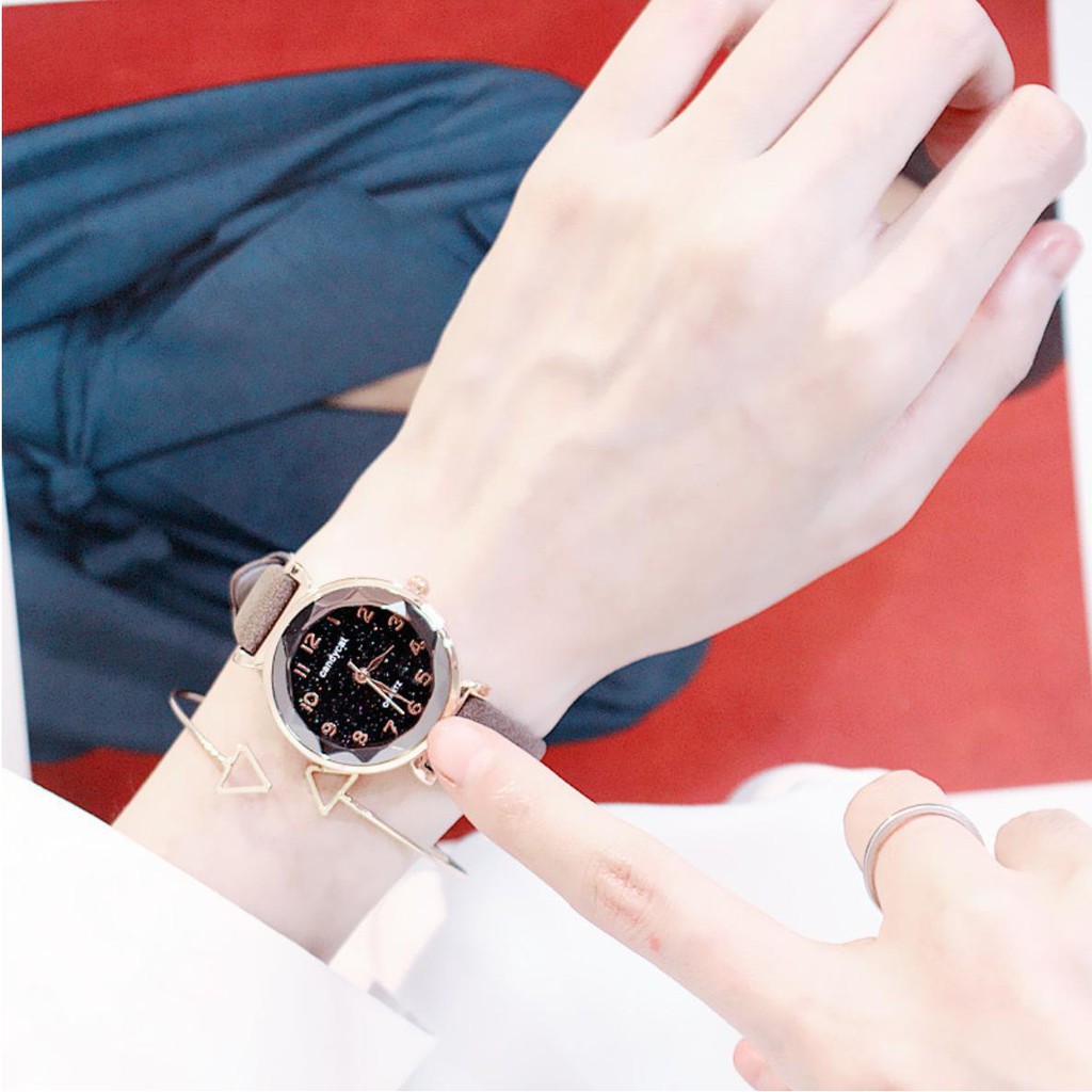 ĐỒNG HỒ NỮ DÂY DA CANDYCAT MẶT 3D D228 PHONG CÁCH HÀN QUỐC | BigBuy360 - bigbuy360.vn