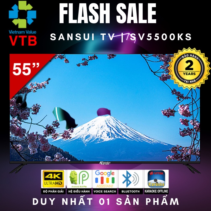 Smart Tivi Sansui 55 inch 4K SV5500KS