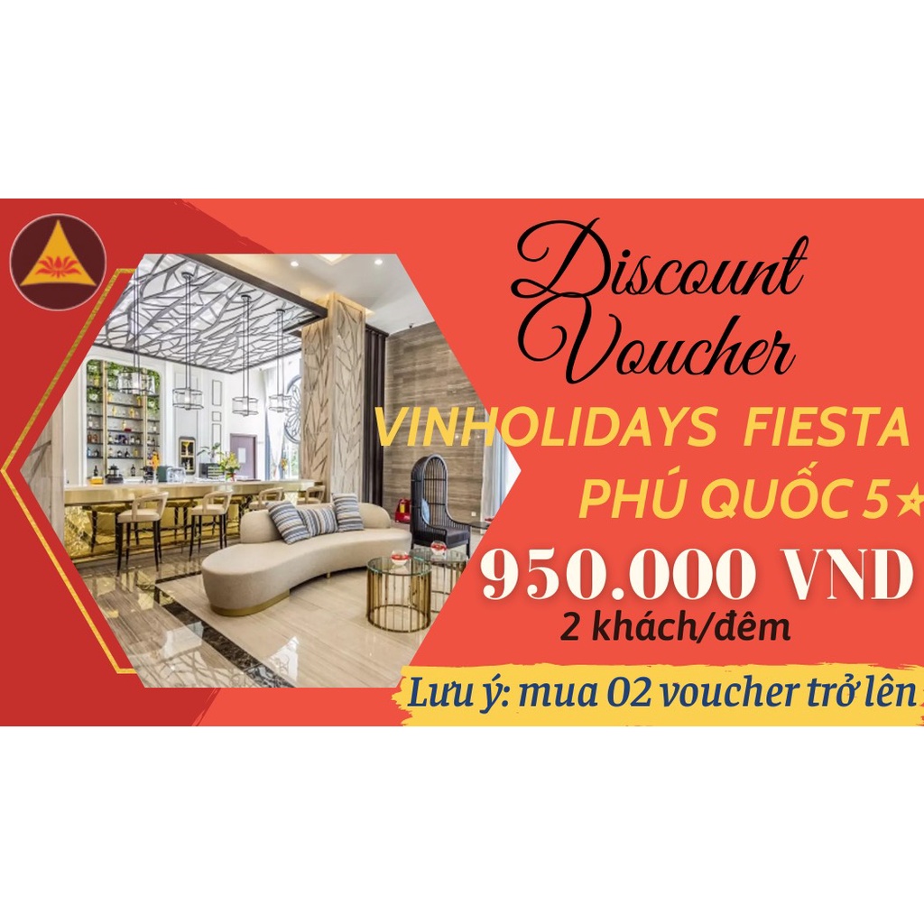 Toàn quốc [E-VOUCHER] VOUCHER VINHOLIDAYS FIESTA PHÚ QUỐC 5 SAO 2 KHÁCH/ĐÊM