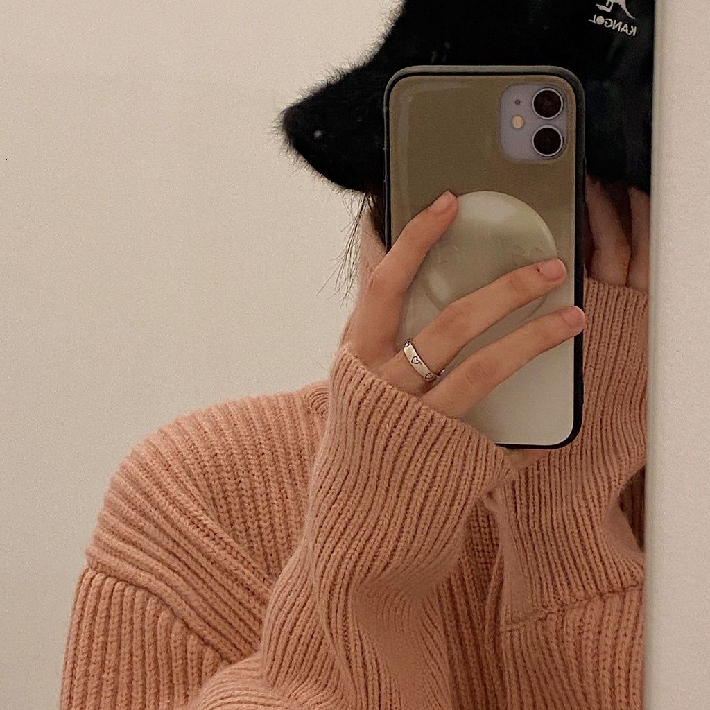 Nhẫn Hình Trái Tim Đơn Giản Phong Cách Hip Hop Hàn Quốc Có Thể Điều Chỉnh