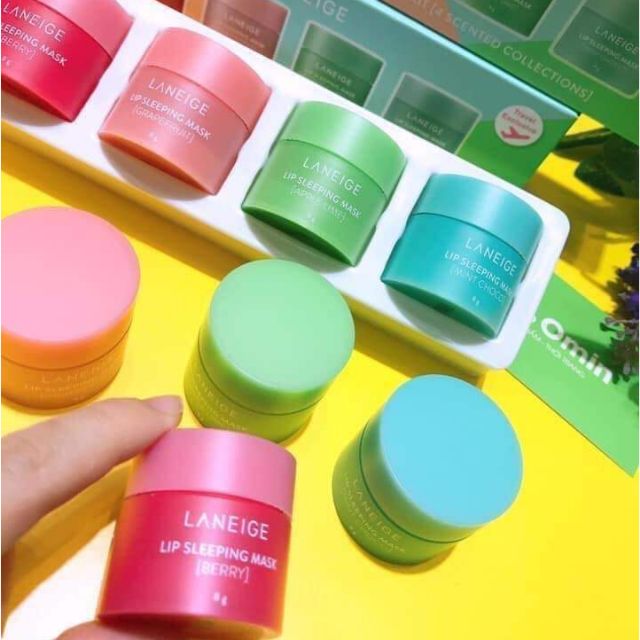Dưỡng môi Laneige set 4 món Cherry, Bưởi, Bạc hà, Táo xanh  - Miss Xinh