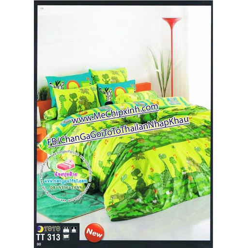 Bộ ga toto thái lan TT313 kt 1m2x2m hình khủng long