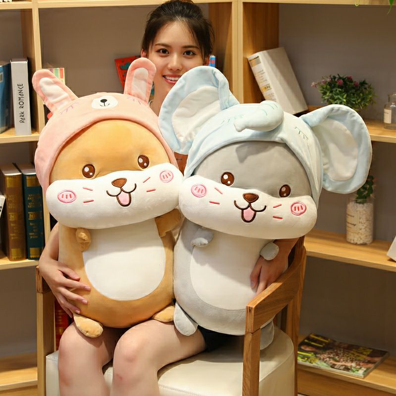 Thú gấu nhồi bông gối ôm hình chuột Hamster làm quà tặng cho bé đáng yêu siêu kute - Oneshop88.vn