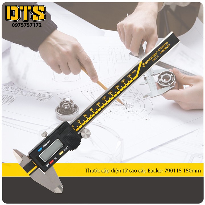 Thước cặp điện tử cao cấp Eacker 790115 Kapusi 150mm - Độ chính xác cao - Tiêu chuẩn Hoa Kỳ