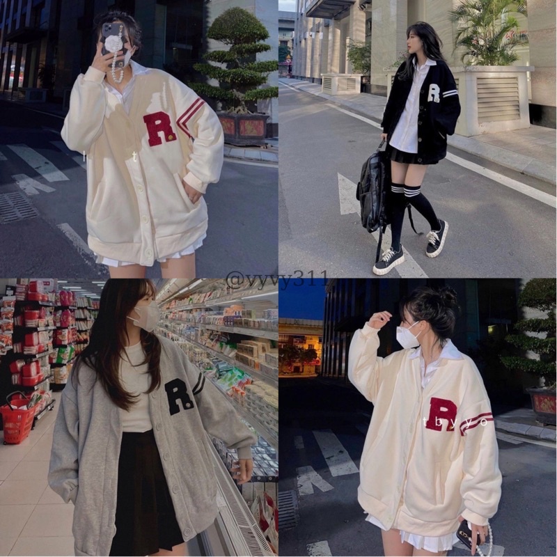 Áo Khoác Cardigan Nam Nữ Chất Nỉ Bông Có Ảnh Thật