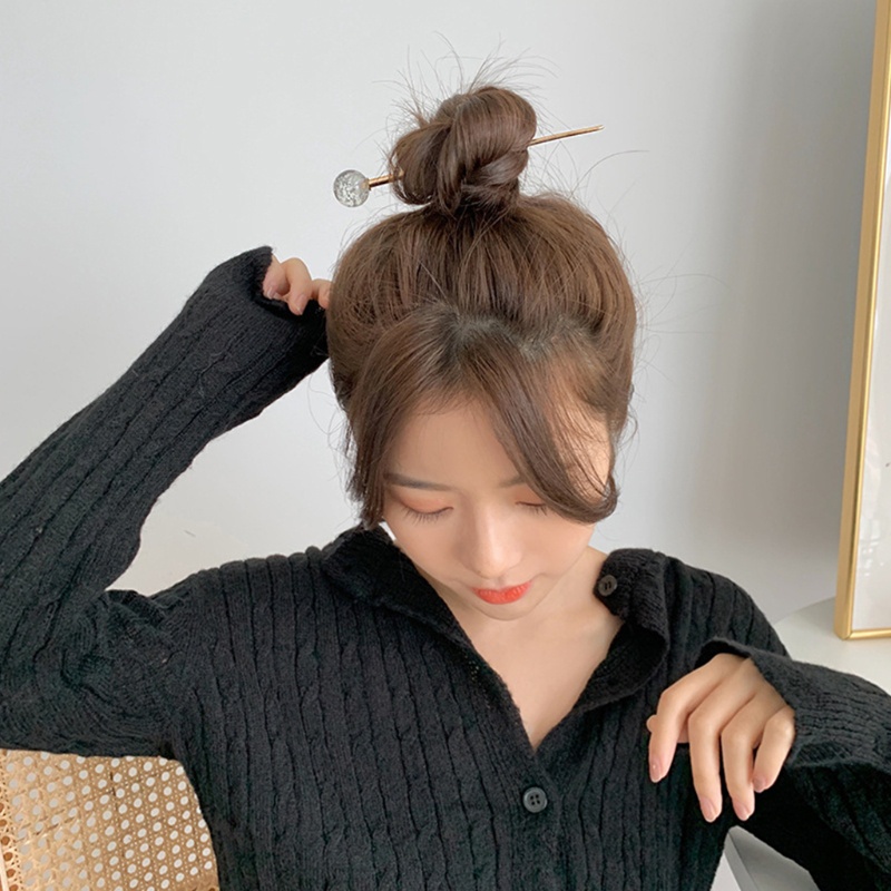 Trâm Cài Tóc Hình Kẹo Mút Bằng Lá Kim Loại Sáng Bóng Phong Cách Nhật Bản